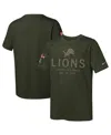 Nike Big Boys And Girls Olive Detroit Lions 2025 Salute To Service Sideline Dri-fit T-shirt In Green