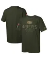Nike Big Boys And Girls Olive San Francisco 49ers 2025 Salute To Service Sideline Dri-fit T-shirt In Green