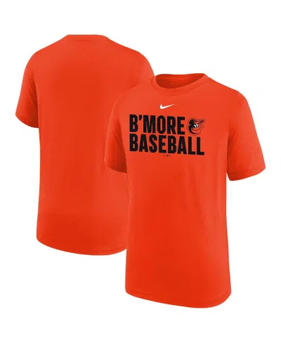 Nike Kids' Big Boys And Girls Orange Baltimore Orioles Local Legend T-shirt