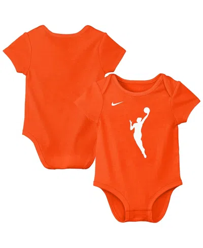 Nike Babies' Big Boys And Girls Orange Wnba Essential Logo Bodysuit