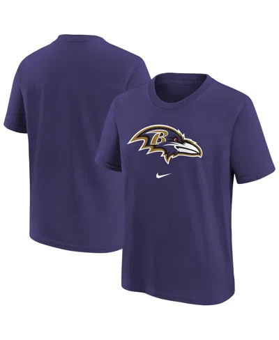Nike Kids' Big Boys And Girls Purple Baltimore Ravens Primary Logo Legend T-shirt