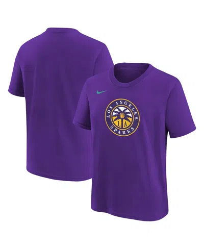 Nike Big Boys And Girls Purple Los Angeles Sparks Essential Logo T-shirt