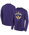 Nike Big Boys And Girls Purple Minnesota Vikings Primetime Legend Icon Long Sleeve Performance T-shirt In Purple