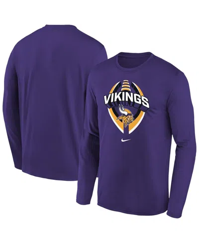 Nike Kids' Big Boys And Girls Purple Minnesota Vikings Primetime Legend Icon Long Sleeve Performance T-shirt