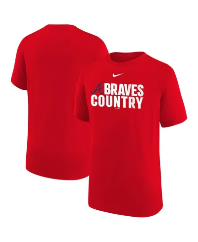 Nike Kids' Big Boys And Girls Red Atlanta Braves Local Legend T-shirt