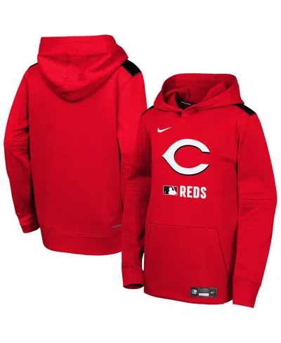 Nike Kids' Big Boys And Girls Red Cincinnati Reds Authentic Collection Performance Pullover Hoodie