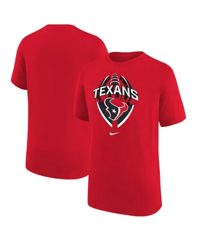 Nike Kids' Big Boys And Girls Red Houston Texans Icon Legend T-shirt