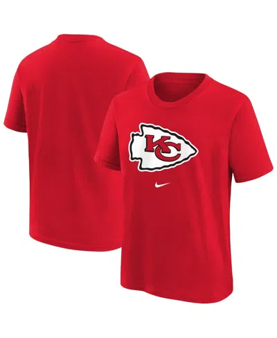 Nike Kids' Big Boys And Girls Red Kansas City Chiefs Primary Logo Legend T-shirt