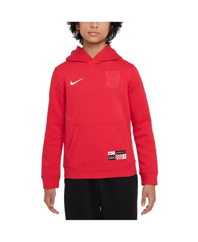 Nike Big Boys And Girls Red Liverpool Club Pullover Hoodie