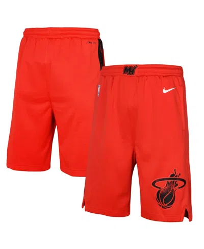 Nike Kids' Big Boys And Girls Red Miami Heat 2024/25 City Edition Swingman Performance Shorts
