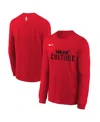 Nike Big Boys And Girls Red Miami Heat 2024/25 City Edition Wordmark Performance Long Sleeve T-shirt In Red