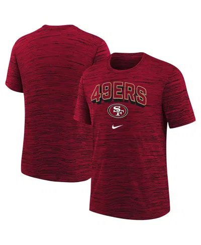 Nike Kids' Big Boys And Girls Red San Francisco 49ers Sideline Velocity Performance T-shirt