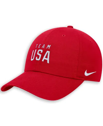 Nike Kids' Big Boys And Girls Red Team Usa Club Adjustable Hat