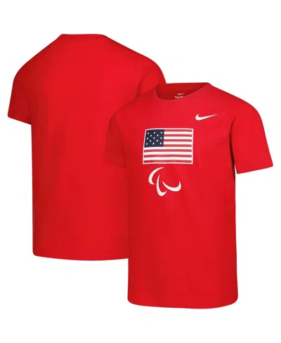 Nike Kids' Big Boys And Girls Red U.s. Paralympics Core T-shirt