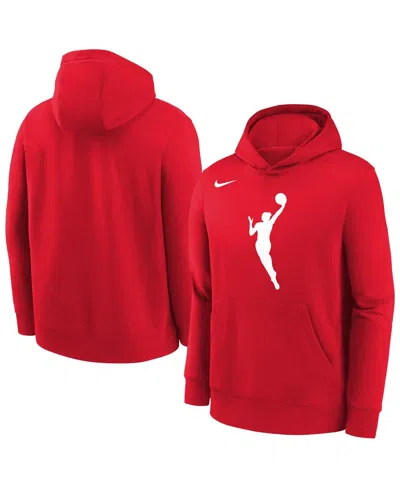 Nike Kids' Big Boys And Girls Red Wnba Logo Essential Team Pullover Hoodie