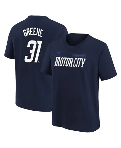 Nike Big Boys And Girls Riley Greene Navy Detroit Tigers 2024 City Connect Name Number T-shirt