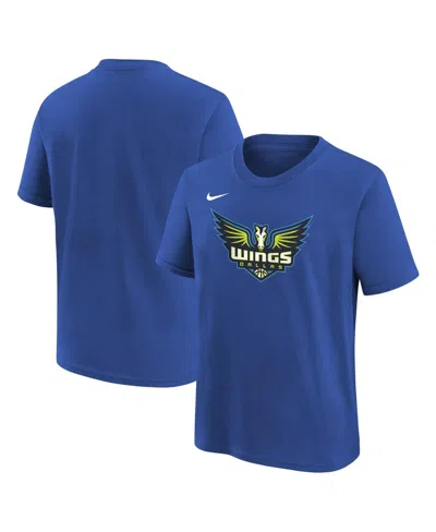 Nike Kids' Big Boys And Girls Royal Dallas Wings Essential Logo T-shirt