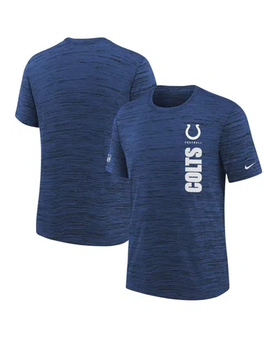 Nike Kids' Big Boys And Girls Royal Indianapolis Colts Sideline Velocity Performance T-shirt In Blue