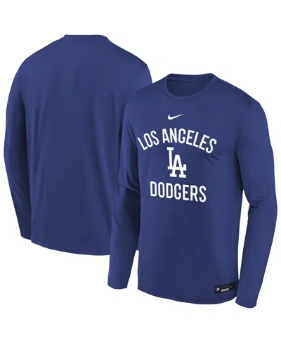 Nike Kids' Big Boys And Girls Royal Los Angeles Dodgers Authentic Collection Legend Performance Long Sleeve T-s In Blue