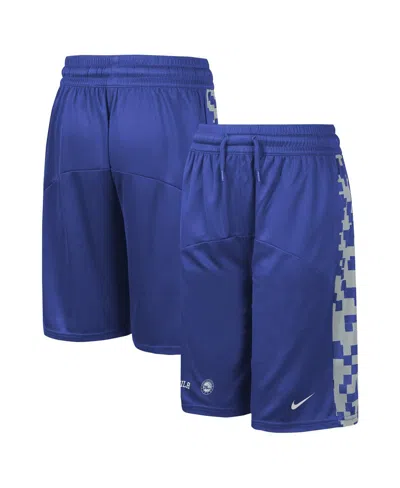 Nike Kids' Big Boys And Girls Royal Philadelphia 76ers Courtside Starting Five Team Shorts