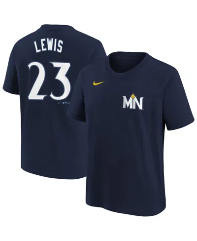 Nike Kids' Big Boys And Girls Royce Lewis Navy Minnesota Twins Fuse City Connect Name Number T-shirt In Blue