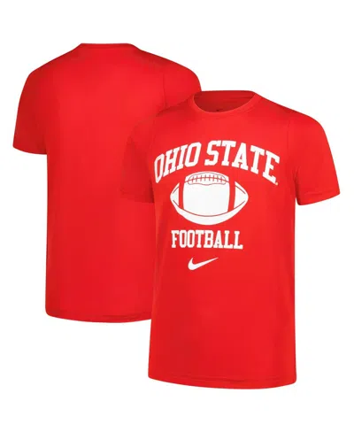 Nike Kids' Big Boys And Girls Scarlet Ohio State Buckeyes Logo Legend Dri-fit T-shirt In Red