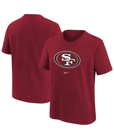 Nike Kids' Big Boys And Girls Scarlet San Francisco 49ers Primary Logo Legend T-shirt In Burgundy