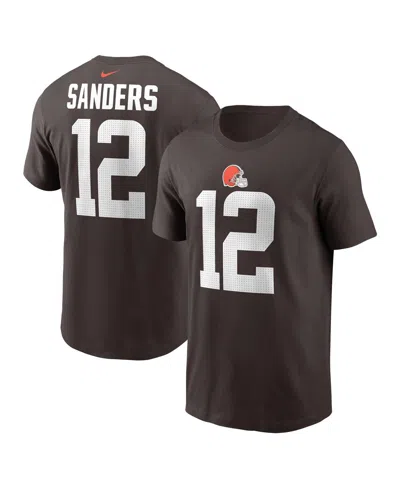 Nike Kids' Big Boys And Girls Shedeur Sanders Brown Cleveland Browns 2025 Nfl Draft Player Name Number T-shirt In Burgundy