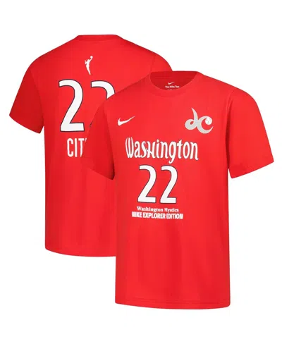 Nike Kids' Big Boys And Girls Sonia Citron Red Washington Mystics Explorer Edition Name Number T-shirt