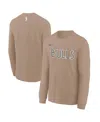 Nike Big Boys And Girls Tan Chicago Bulls 2024/25 City Edition Wordmark Performance Long Sleeve T-shirt In Tan