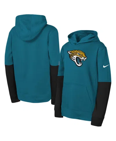 Nike Kids' Big Boys And Girls Teal Jacksonville Jaguars Club Pullover Hoodie