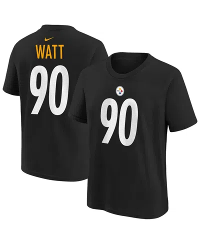 Nike Big Boys And Girls T.j. Watt Black Pittsburgh Steelers Player Name Number T-shirt