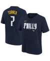 Nike Big Boys And Girls Trea Turner Navy Philadelphia Phillies Fuse City Connect Name Number T-shirt In Blue