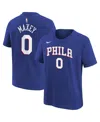 Nike Big Boys And Girls Tyrese Maxey Royal Philadelphia 76ers Icon Name Number T-shirt In Royal