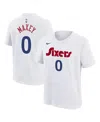 Nike Big Boys And Girls Tyrese Maxey White Philadelphia 76ers 2024/25 City Edition Name Number T-shirt In White