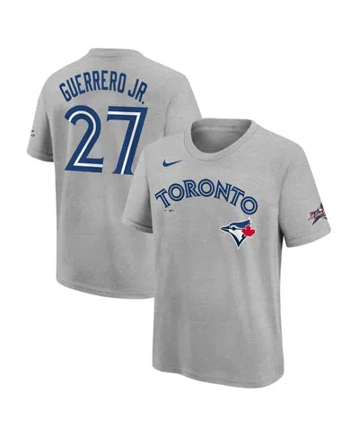 Nike Kids' Big Boys And Girls Vladimir Guerrero Jr. Heather Gray Toronto Blue Jays 2025 Mlb All-star Edition Na In White
