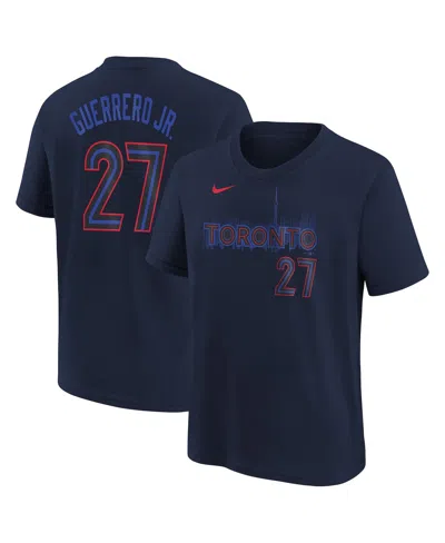 Nike Big Boys And Girls Vladimir Guerrero Jr. Navy Toronto Blue Jays 2024 City Connect Name Number T-shir
