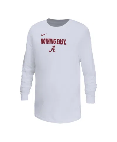 Nike Kids' Big Boys And Girls White Alabama Crimson Tide 2025 Legend Bench Long Sleeve T-shirt