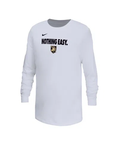 Nike Kids' Big Boys And Girls White Army Black Knights 2025 Legend Bench Long Sleeve T-shirt