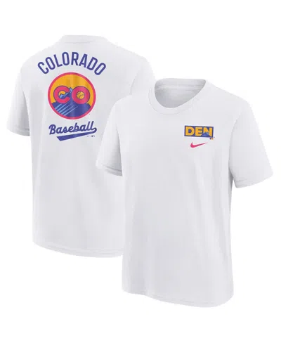 Nike Kids' Big Boys And Girls White Colorado Rockies 2025 City Connect T-shirt