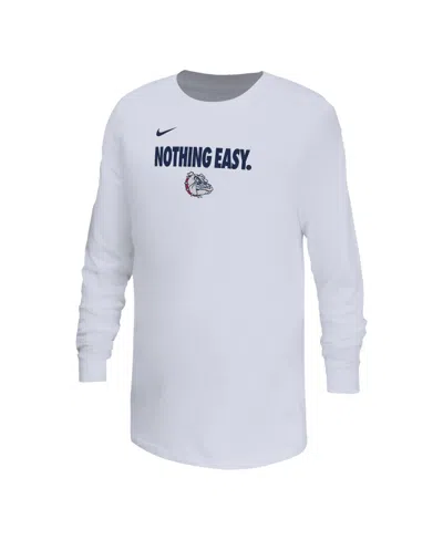 Nike Kids' Big Boys And Girls White Gonzaga Bulldogs 2025 Legend Bench Long Sleeve T-shirt