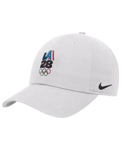 Nike Kids' Big Boys And Girls White La28 Summer Olympics Club Adjustable Hat