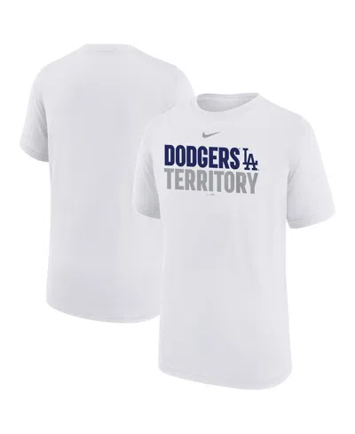 Nike Kids' Big Boys And Girls White Los Angeles Dodgers Local Legend T-shirt