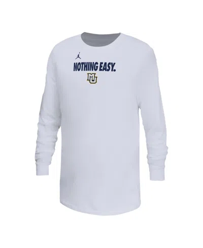Nike Kids' Big Boys And Girls White Marquette Golden Eagles 2025 Legend Bench Long Sleeve T-shirt