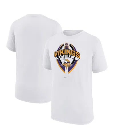 Nike Kids' Big Boys And Girls White Minnesota Vikings Icon Legend T-shirt