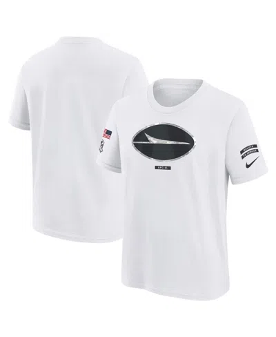 Nike Kids' Big Boys And Girls White New York Jets 2024 Salute To Service T-shirt