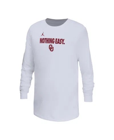 Nike Kids' Big Boys And Girls White Oklahoma Sooners 2025 Legend Bench Long Sleeve T-shirt