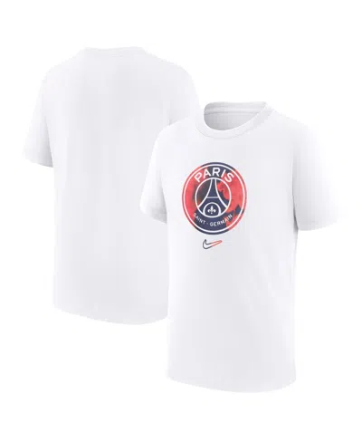 Nike Kids' Big Boys And Girls White Paris Saint-germain Crest T-shirt