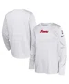 Nike Big Boys And Girls White Philadelphia 76ers 2024/25 City Edition Pregame Performance Long Sleeve Sho In White