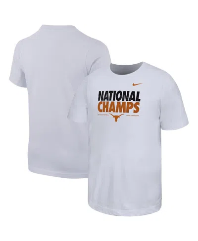 Nike Kids' Big Boys And Girls White Texas Longhorns 2025 Ncaa Softball Women's College World Series S Bold T-sh